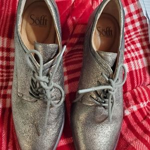 Sofft Metallic Gold Leather Loafer